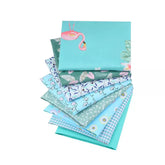 CraftsFabrics 8pcs 40cm*50cm Tropical Flamingo Floral Fabric Fat Quarters Bundle